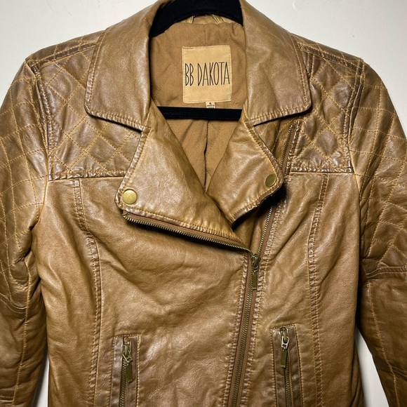 BB Dakota Brown Leather Jacket XS/S - Picture 7 of 7